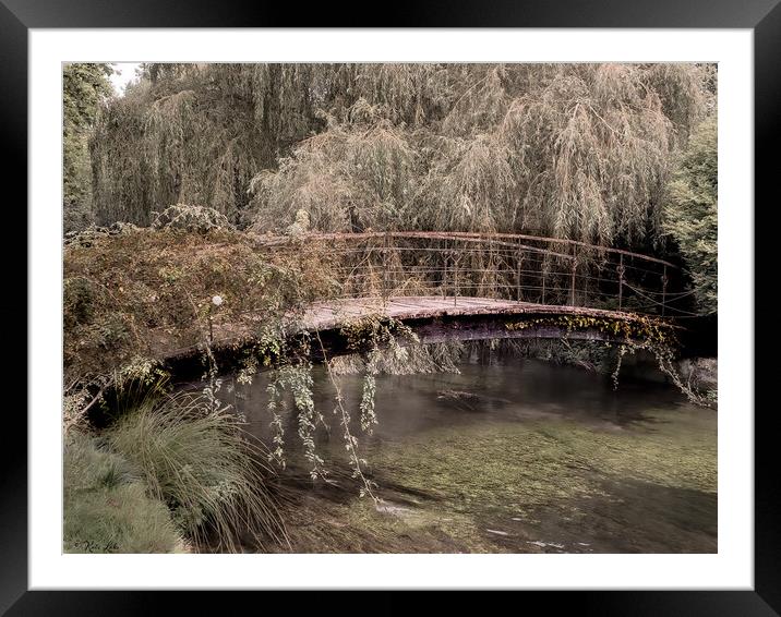 Rustic Bridge and Willow  Framed Mounted Print by Kate Lake
