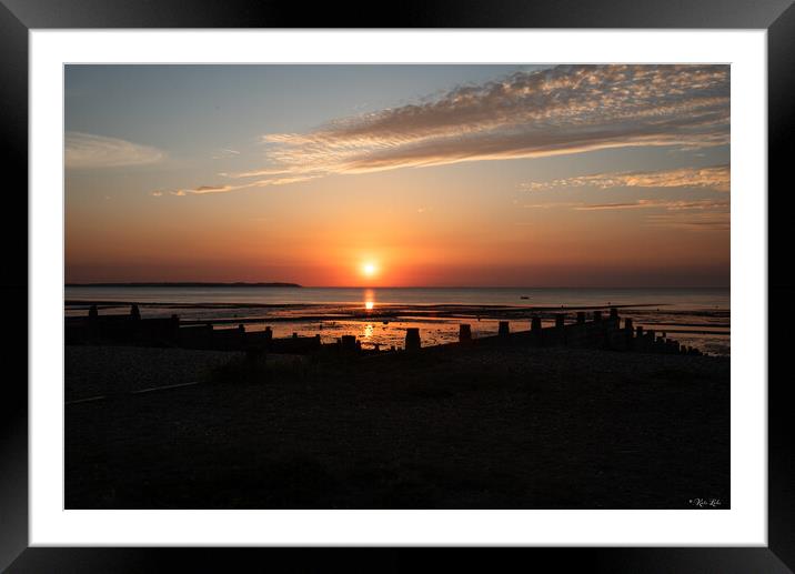 Whitstable Beach Sunset Framed Mounted Print by Kate Lake
