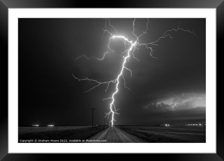 Oklahoma Bolt in Monochrome Framed Mounted Print by Graham Moore