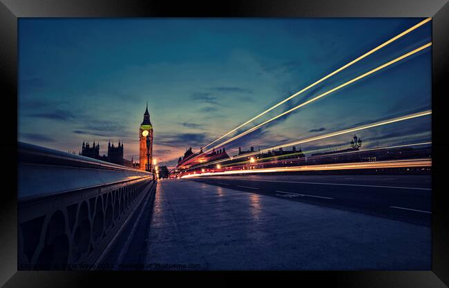 London by night Framed Print by Simo Wave
