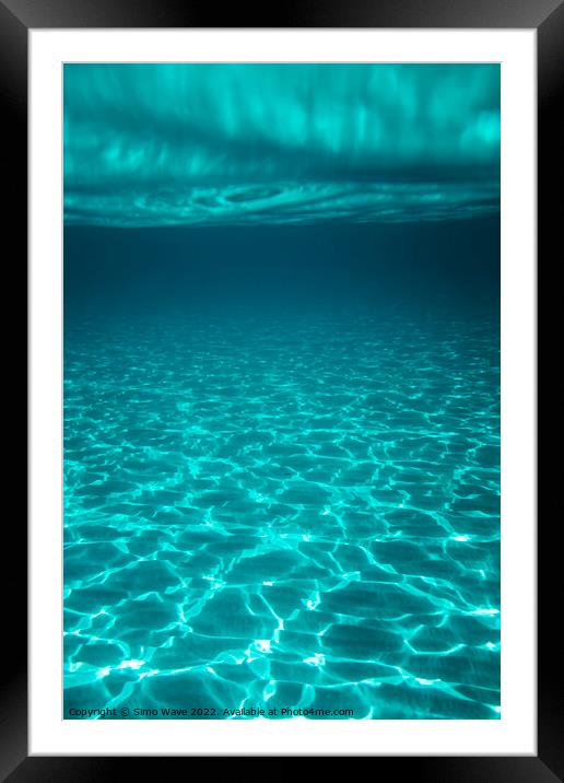 Clear Underwater Sea Background Framed Mounted Print by Simo Wave