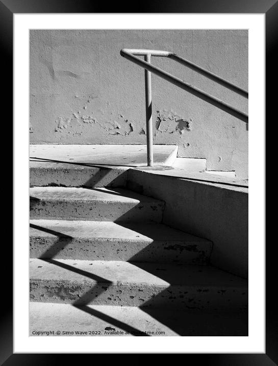 Abstract black and white detail of architecture in the street Framed Mounted Print by Simo Wave