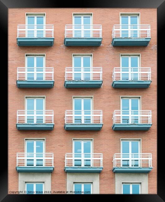 Window and balcony pattern Framed Print by Simo Wave