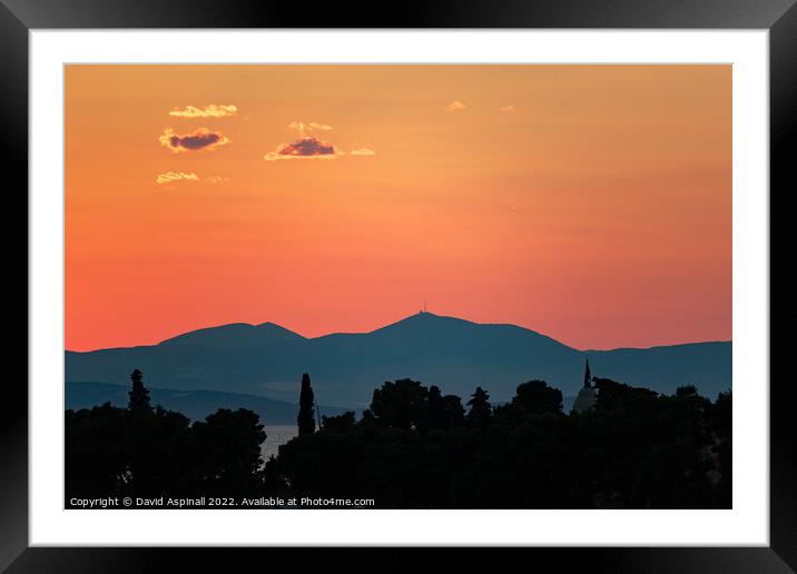 Croatian Sunset Framed Mounted Print by David Aspinall