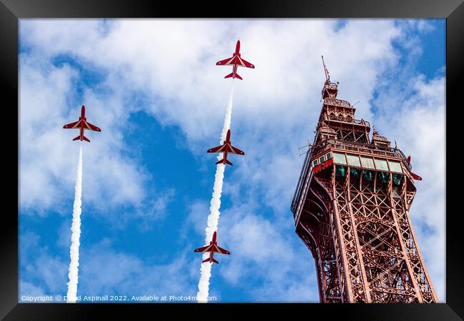 Red Arrows in Blackpool Framed Print by David Aspinall