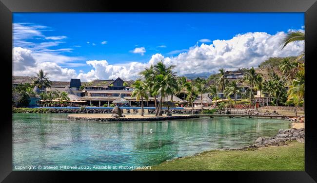 Tahiti Hotel Pool and Lagoon Framed Print by Steven Mitchell