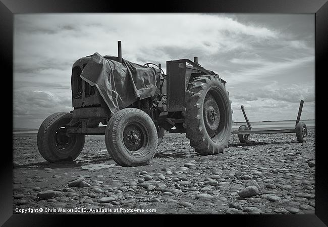 Toned Tractor Framed Print by Chris Walker