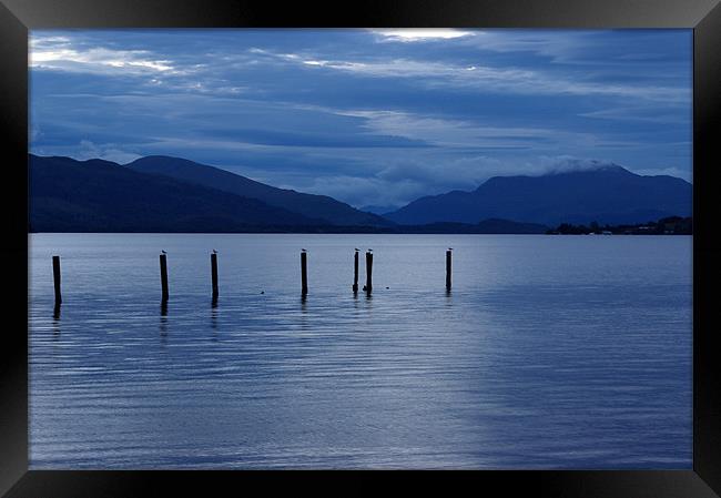 Loch Lomond, Scotland, Dusk, Blue Framed Print by Chris Walker
