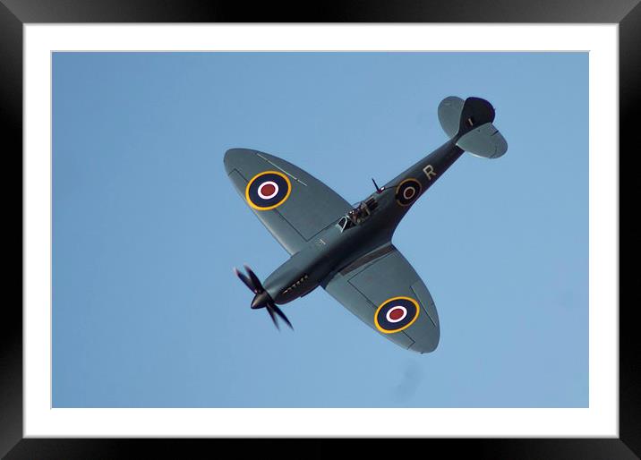 Spitfire Dive Framed Mounted Print by Chris Walker