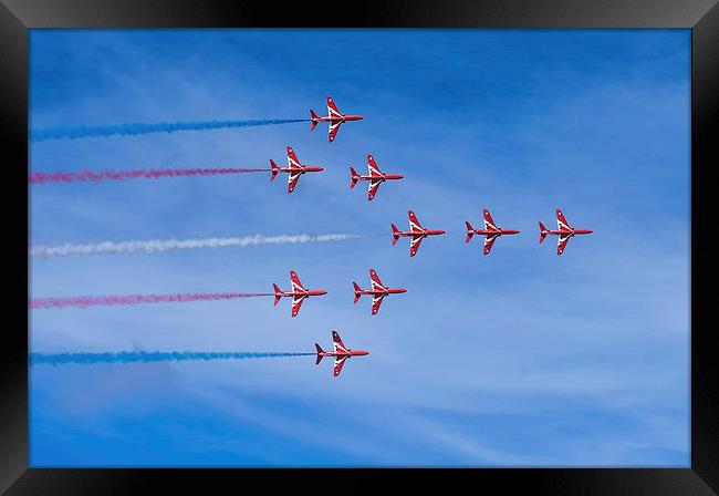 Red Arrows Formation Framed Print by Chris Walker