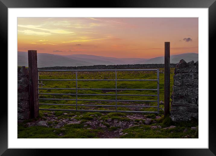 Farm gate at sunset Framed Mounted Print by Chris Walker