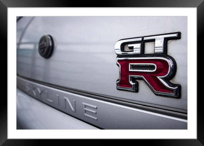 Nissan Skyline GTR Badge Framed Mounted Print by Chris Walker