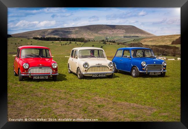 Classic Minis with Pendle Hill Framed Print by Chris Walker