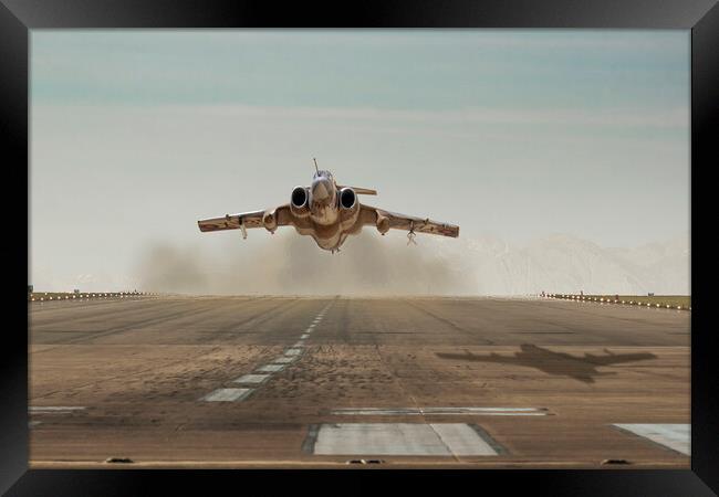 RAF Buccaneer take-off Framed Print by Simon Westwood