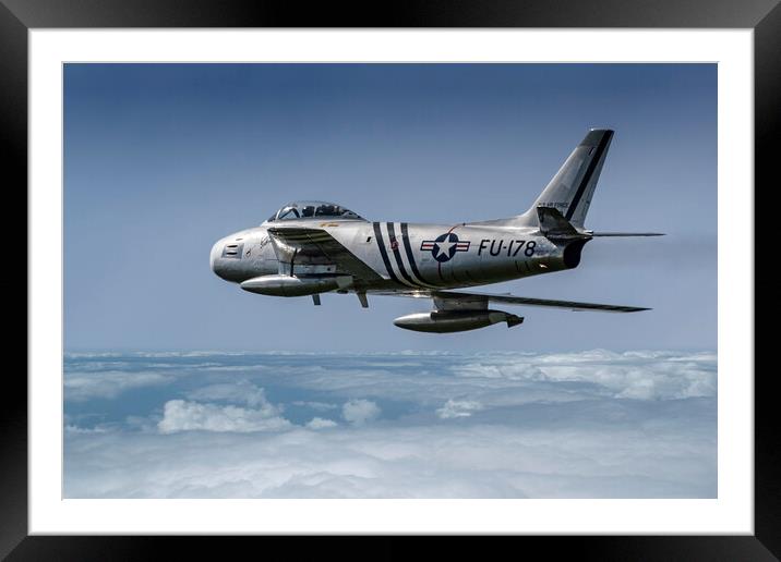 F-86 Sabre at altitude Framed Mounted Print by Simon Westwood