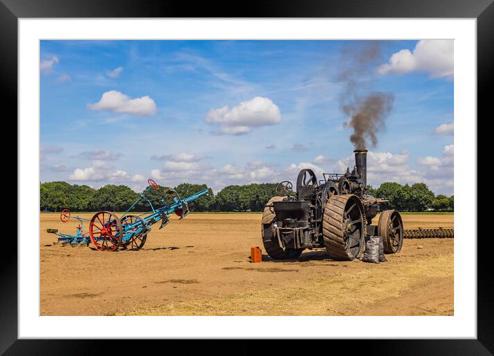 Vintage Steam Agriculture Framed Mounted Print by Simon Westwood