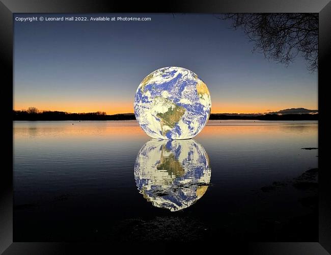Earth on  Pennington Flash Framed Print by Leonard Hall