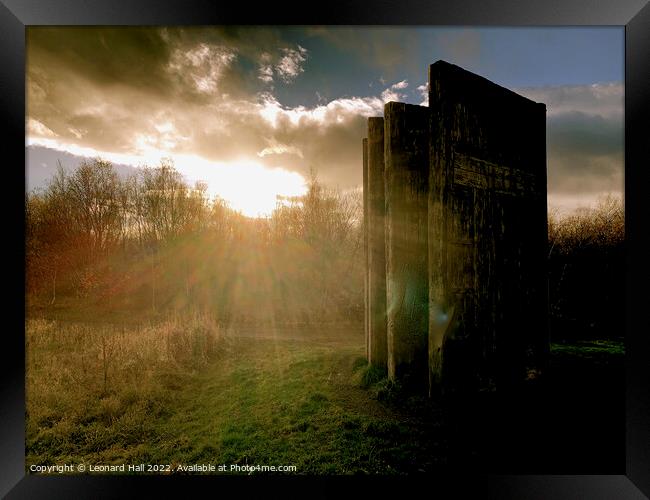 Unlock the lock gates Framed Print by Leonard Hall