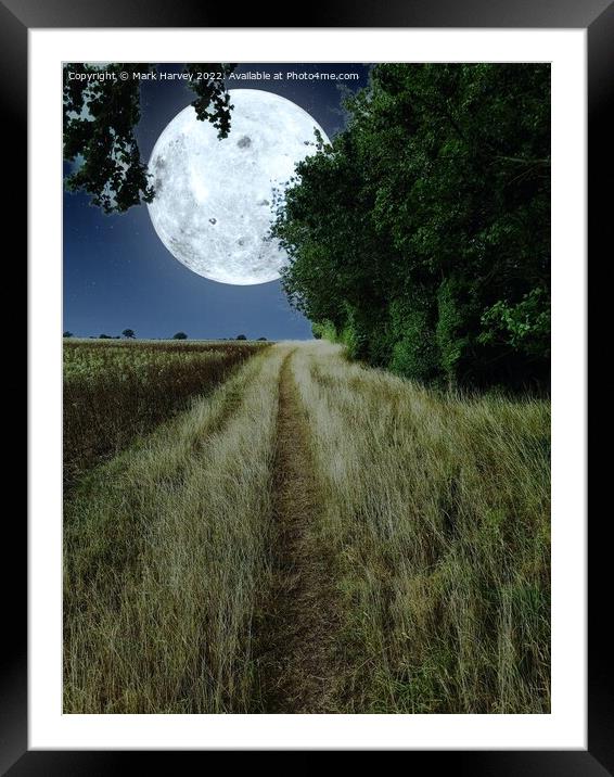 To the moon and back Framed Mounted Print by Mark Harvey