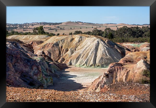 Worked out copper mine, Kapunda, South Australia Framed Print by Sally Wallis
