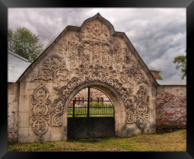 Feodorovsky settlement gate Framed Print by Sally Wallis