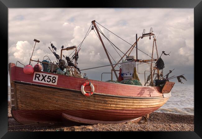 Clinker-built fishing boat Framed Print by Sally Wallis