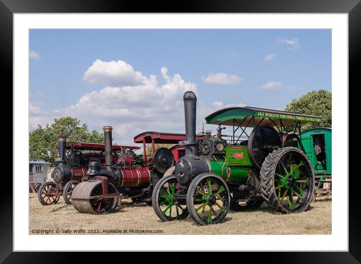 row of ancient steam engines Framed Mounted Print by Sally Wallis