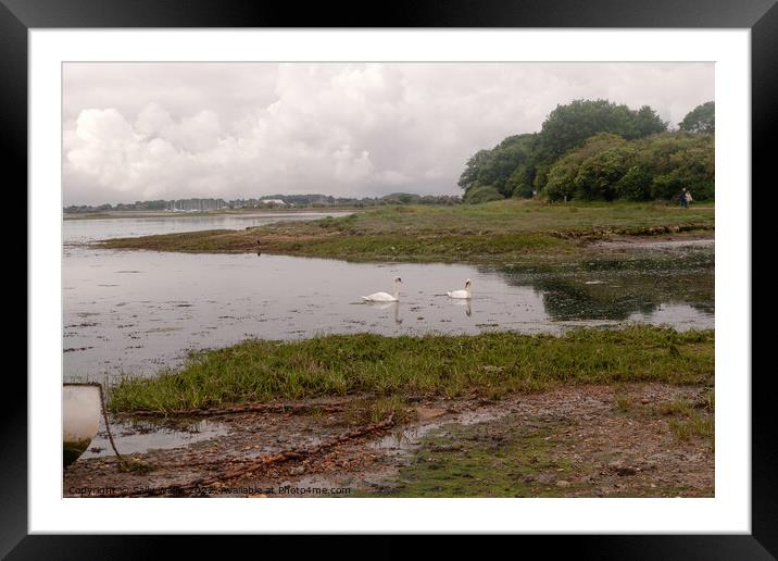 A grey day at Emsworth Framed Mounted Print by Sally Wallis