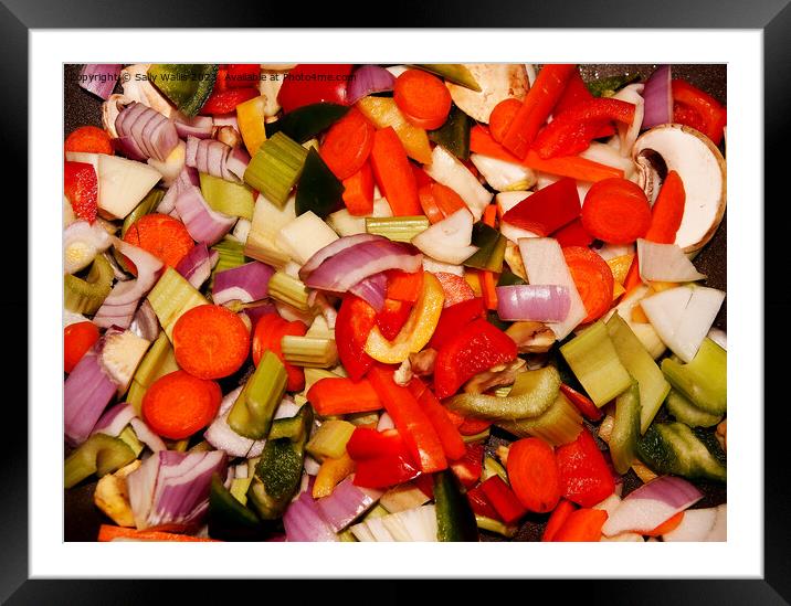 Mixed colorful vegetables Framed Mounted Print by Sally Wallis