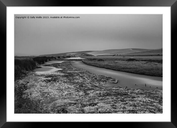 Cuckmere Valley Desolate Framed Mounted Print by Sally Wallis