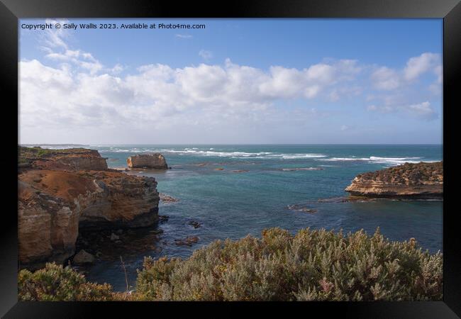 View from Great Ocean Road Framed Print by Sally Wallis