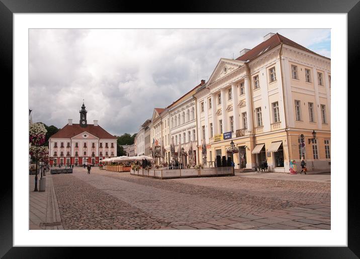The Main Square, Tartu Framed Mounted Print by Sally Wallis