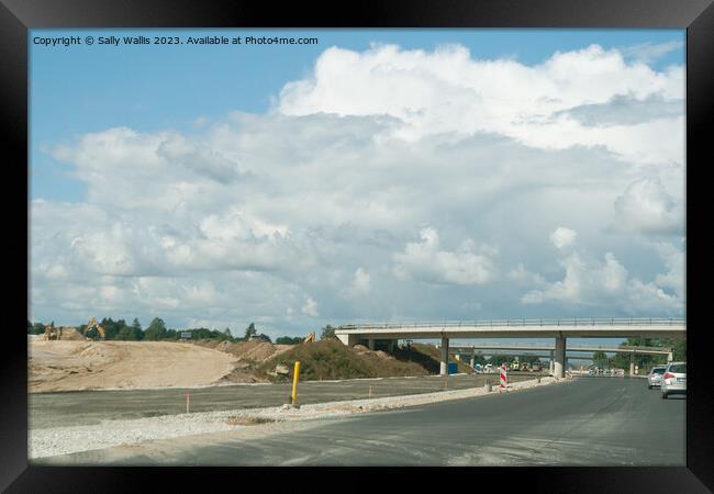 Road Works, Estonia Framed Print by Sally Wallis