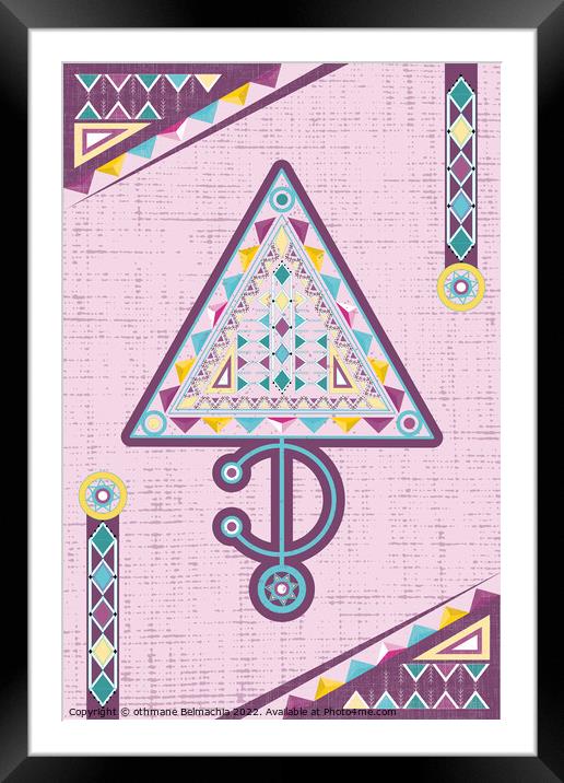 Tribal Poster Pattern Vector Illustration. The Symbol of Moroccan Berber Jewelry. Amazigh culture fibula. north african culture. Framed Mounted Print by othmane Belmachia