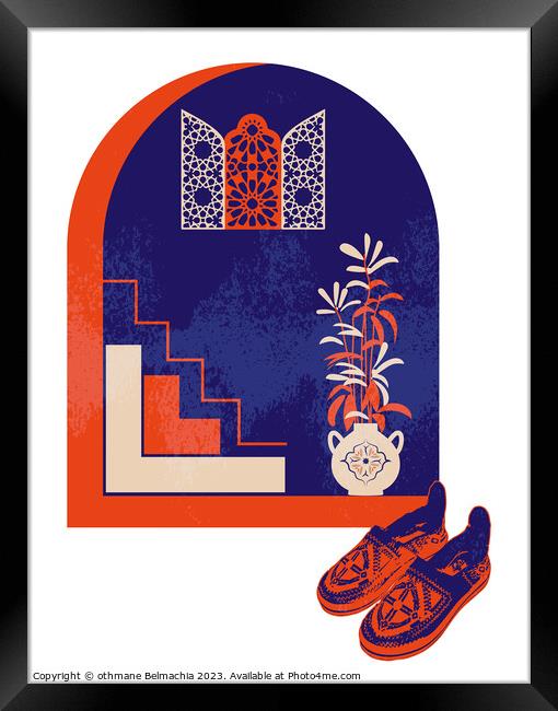 Geometric Islamic Pattern arabesque shapes Framed Print by othmane Belmachia