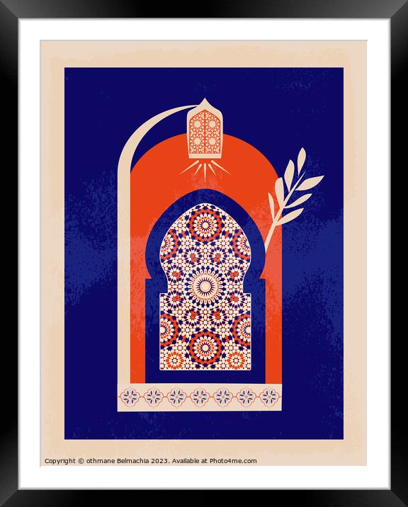 Geometric Islamic Pattern arabesque shapes Framed Mounted Print by othmane Belmachia