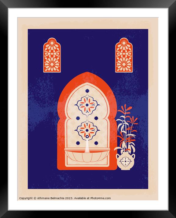 Geometric Islamic Pattern arabesque shapes Framed Mounted Print by othmane Belmachia