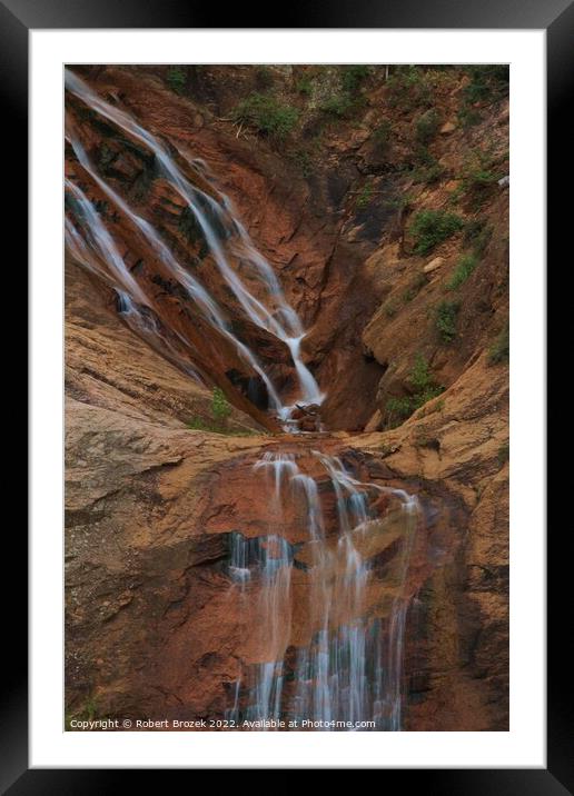 Colorado Seven Falls water fall closeup Framed Mounted Print by Robert Brozek