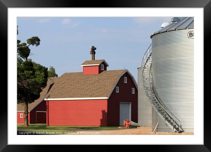 Red Barn with blue sky Framed Mounted Print by Robert Brozek