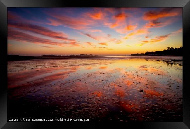 Beach sunrise at Wells Next The Sea Norfolk Framed Print by Paul Stearman