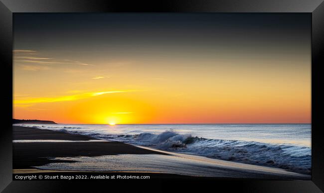 Sunrise 90 Mile Beach Lakes Entrance Framed Print by Stuart Bazga