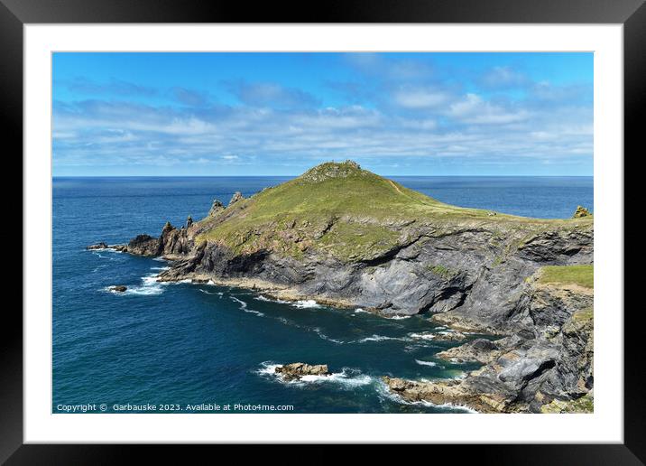 The Rumps, Pentire head, Cornwall Framed Mounted Print by  Garbauske