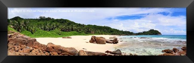 Stunning high resolution beach panorama - Seychell Framed Print by Michael Piepgras