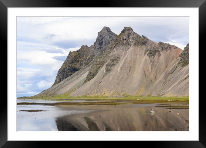 Spectacular view of Mount Vestrahorn in Iceland. Framed Mounted Print by Michael Piepgras