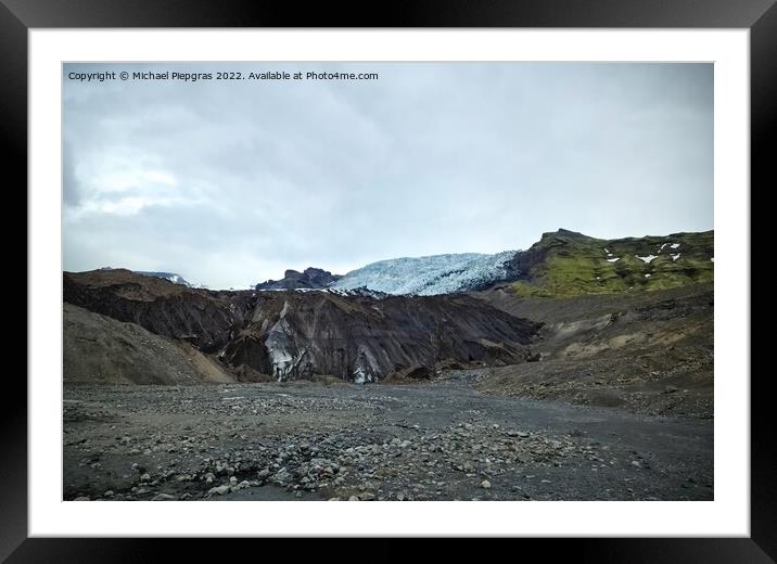 Close-up view of the blue ice on the jokulsarlon glacier in Icel Framed Mounted Print by Michael Piepgras