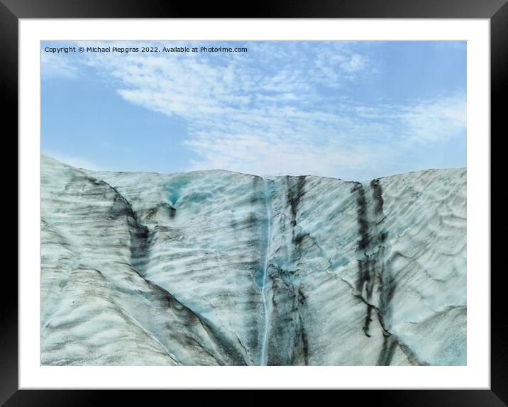 Close-up view of the blue ice on the jokulsarlon glacier in Icel Framed Mounted Print by Michael Piepgras