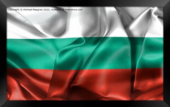 Bulgaria flag - realistic waving fabric flag Framed Print by Michael Piepgras