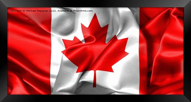 Canada flag - realistic waving fabric flag Framed Print by Michael Piepgras