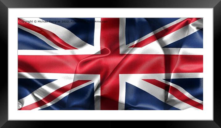 United Kingdom flag - realistic waving fabric flag Framed Mounted Print by Michael Piepgras
