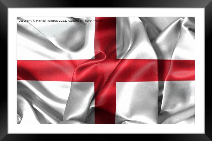 England flag - realistic waving fabric flag Framed Mounted Print by Michael Piepgras